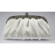 Ivory Sparkly Crystal Satin Evening Clutch